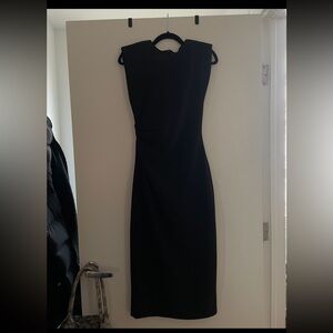 Black Sheath Midi Dress with Scoop Neck